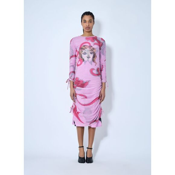 CHOPOVA LOWENA Dresses & Skirts - Chopova Lowena Women Ruched Printed Mesh Dress